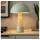 Nowa Tischleuchte, Tischlampe Beistelllampe grün Pilzlampe Travertinoptik H 36,5 cm