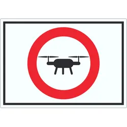 HB-Druck Drohnen Flugverbot Symbol Aufkleber A1 (594x841mm)