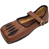 Vehi Mercatus Kuhmaulschuhe/Renaissance Schuhe Caspar- Leder- braun/schwarz oder schwarz/rot- LARP, Reenactment,Mittelalter (Braun/Schwarz, EU Schuhgrößensystem, Erwachsene, Numerisch, M, 45) - 45 EU