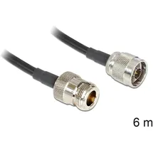 DeLock Antennenkabel N-Stecker/N-Buchse 6 m Schwarz