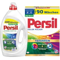 PERSIL-Set Kraft-Gel 100 Waschladungen Universal & Pulver 90 Waschladungen Color, Voll- & Colorwaschmittel-Set für reine Wäsche und hygienische Frische für die Maschine