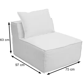 MCW Lounge-Sessel Stoff/Textil 75 x 63 x 97 cm Creme mit Kissen