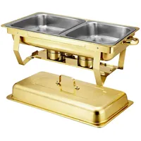 Homeline Chafing Dish 11L Edelstahl Doppelbehälter, Speisewärmer, Gold