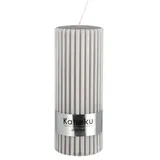 Möbel Kraft Zylinderkerze Powder Rillen 15 cm grau