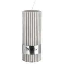 Möbel Kraft Zylinderkerze Powder Rillen 15 cm grau