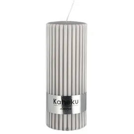 Möbel Kraft Zylinderkerze Powder Rillen 15 cm grau