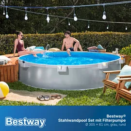 BESTWAY Tanx Stahlwandpool Set Ø 305 x 61 cm inkl. Filterpumpe