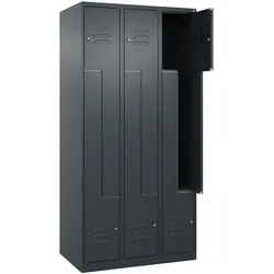 C+P Z-Spind Classic PLUS bodenstehend, 6 Abteile, HxBxT 185x90x50cm, Zylinderschloss, Anthrazit von PROREGAL