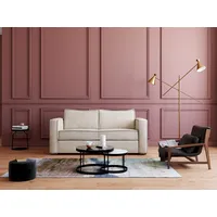 Schlafsofa mit Matratze 3-Sitzer - Cord - Beige - Liegefläche mit Lattenrost mit breiten Latten 140 cm - Matratze 22 cm mit Memory Schaum - LORETO