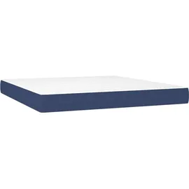 vidaXL Boxspringbett mit Matratze & LED Blau 180x200 cm Stoff