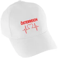 Multifanshop Baseballcap - Österreich - Herzschlag - Druck rot