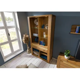MASSIVMOEBEL24.DE Bücherregal 113 x 40 x 205 cm Braun