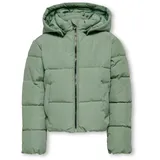 KIDS ONLY "KOGDOLLY SHORT PUFFER JACKET OTW", Jungen, Gr. 128, grün (hedge grün), Web, Obermaterial: 60% Polyester, 40% Nylon, unifarben, normal hüftlang, Jacken Steppjacke