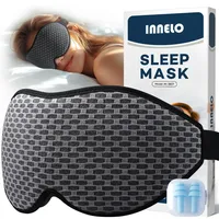 INNELO 3D Schlafmaske für Herren Frauen, 2025 Seiten Verbesserte Augenmaske für Seitenschläfer, 100% Lichtblockierende Ergonomische Schlafbrille,mit Bequeme Drucklos-Augenhöhlen für Reisen, Grau