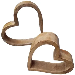 Deko-Impression Dekofigur Schöne Deko-Objekte Herzen Herzaufsteller Mango-Holz, fein geschliffen (2 St)