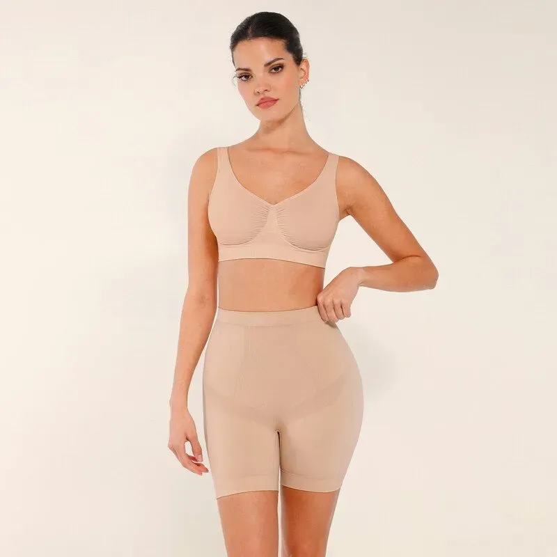Feelingirl Damen-Pants & Shaping-Shorts mit Taille in der Mitte, nahtloses Tragegefühl, Bauchkontrolle, straffend, XL/XXL, Skin