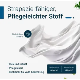 TexDeko Hussen Bierzeltgarnitur Premium blickdicht Biertischhusse 5TLG Set Festzeltgarnituren Bierbankhussen 220x50cm, Weiß)