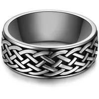 True Rebels Ring aus Edelstahl in silber/schwarz | Gr.: 70