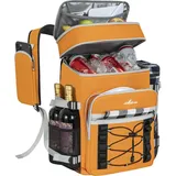 OUUTMEE Kühlrucksack, 21L Picknicktasche mit Kühlfach, Isoliert Kühltasche für Bier, Doppellagig Auslaufsicher Thermotasche, Wasserdichter Rucksack für Picknick, Strand oder Wanderungen, Orange