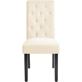 Beliani Esszimmerstuhl 2er Set VELVA Stoff Hellbeige