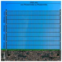 FA-Bausysteme Doppelstabzaun Anthrazit 6-5-6 Leiste 1830 mm 47,5 m