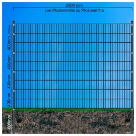 FA-Bausysteme Doppelstabzaun Anthrazit 6-5-6 Leiste 1830 mm 47,5 m