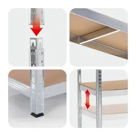 EasyMaxx 2x Schwerlastregal Metall Steckregal Werkstatt Keller Regal System 180 x 90 40