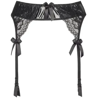 Axami Strapsgürtel Strumpfgürtel in schwarz für Übergrößen Wetlook Spitze mit Strapse schwarz 3XL