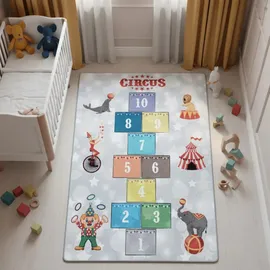 KADIMA DESIGN SPIELTEPPICH TRAUN in Grau, als Hüpfspiel, aus Latex, 100 x 150 cm