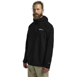 Jack Wolfskin Regenjacke Prelight 2.5 Lagen LT (leicht, wasserdicht, atmungsaktiv) schwarz Herren