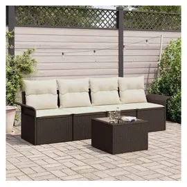 vidaXL Garten-Loungesofa-Set 5-tlg. braun/beige