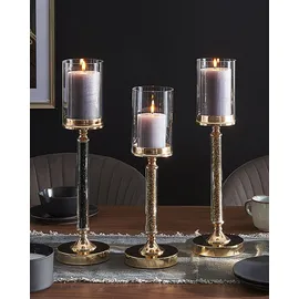 Beliani Kerzenständer ABBEVILLE Glas 41 cm Gold