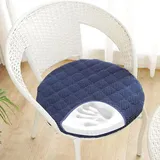 RZYW Rund Stuhlkissen 6er 4er 2er Set Weiche Sitzkissen Rund Waschbar Sitzkissen Stuhl rutschfest Sitzpolster Outdoor Stuhlauflage Bodenkissen für Küche Esszimmer Garten Büro,Darkblue,4er Set 40cm