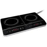 Doppel Induktionskochplatte 3500W 2 Kochfelder Timer Touch Display Topferkennung