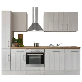 Respekta Küchenzeile Anton 250 cm E-Geräte lärche weiß nachbildung