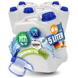 Kosmetex 6X Kanister 5L mit Hahn, Geruchsneutral, Wasserkanister 5 Liter für Wasser & Lebensmittel, BPA frei, für Outdoor, Camping, Haushalt & Gewerbe | Made in Germany