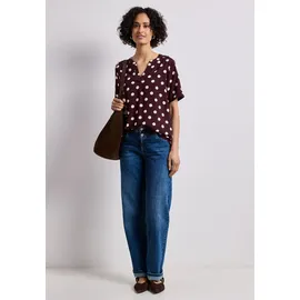 STREET ONE Kurzarmbluse mit allover Punkteprint Rot 38