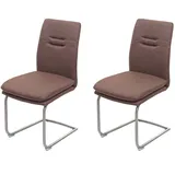 MCW Esszimmerstuhl H70 2er-Set Freischwinger Braun