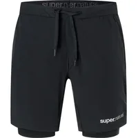 Super.natural Herren Double Layer Shorts (Größe L, schwarz)