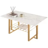 xl moebel gmbh Eleganter Couchtisch Weiß Marmor 60 x 45 cm