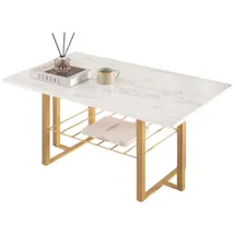 xl moebel gmbh Eleganter Couchtisch Weiß Marmor 60 x 45 cm