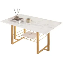 xl moebel gmbh Eleganter Couchtisch Weiß Marmor 60 x 45 cm