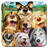 3D LiveLife Kork Matte - Hunde Selfie von Deluxebase. Linsenförmige-3D-Kork Hund Untersetzer. rutschfeste Getränkematte mit Originalkunstwerk lizenziert vom bekannt Künstler Michael Searle