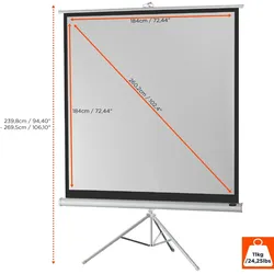 celexon Stativleinwand Economy 184 x 184 cm - White Edition