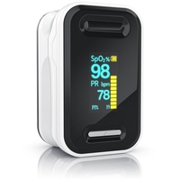 Medicinalis Pulsoximeter, SpO2 Finger Pulsmesser, Fingerpulsoximeter, Puls & Sauerstoffsättigung schwarz|weiß