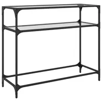 VidaXL Konsolentisch mit Glasplatte Transparent 98x35x81 cm Stahl