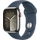 Apple Watch Series 9 GPS + Cellular 41 mm Edelstahlgehäuse silber, Sportarmband sturmblau M/L