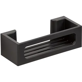 Wenko Turbo-Loc Wandablage Bralia, Badablage, Befestigen ohne Bohren, Kunststoff, 30 x 8,5 x 12 cm, Schwarz