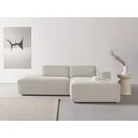 Andas »Noord mit Kedernaht, Breite 227 cm«, Cord, Struktur, Webstoff, mit Wellenunterfederung, Massivholzrahmen