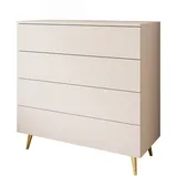 lookway Kommode AURA 95 x 90 x 40 cm Beige / Gold